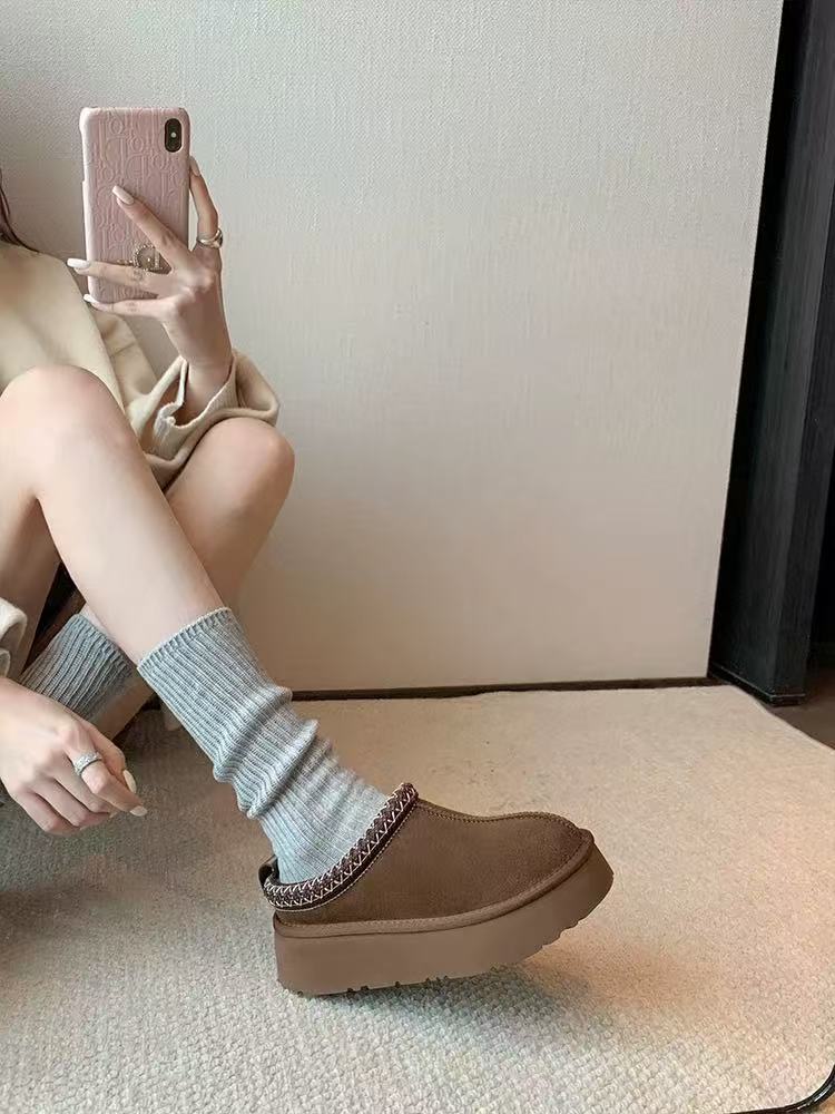 Zuecos con borreguito y suela gruesa SHEII