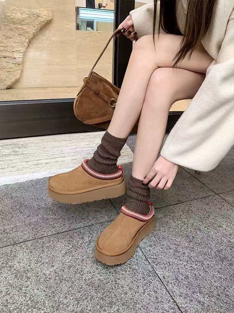 Zuecos con borreguito y suela gruesa SHEII