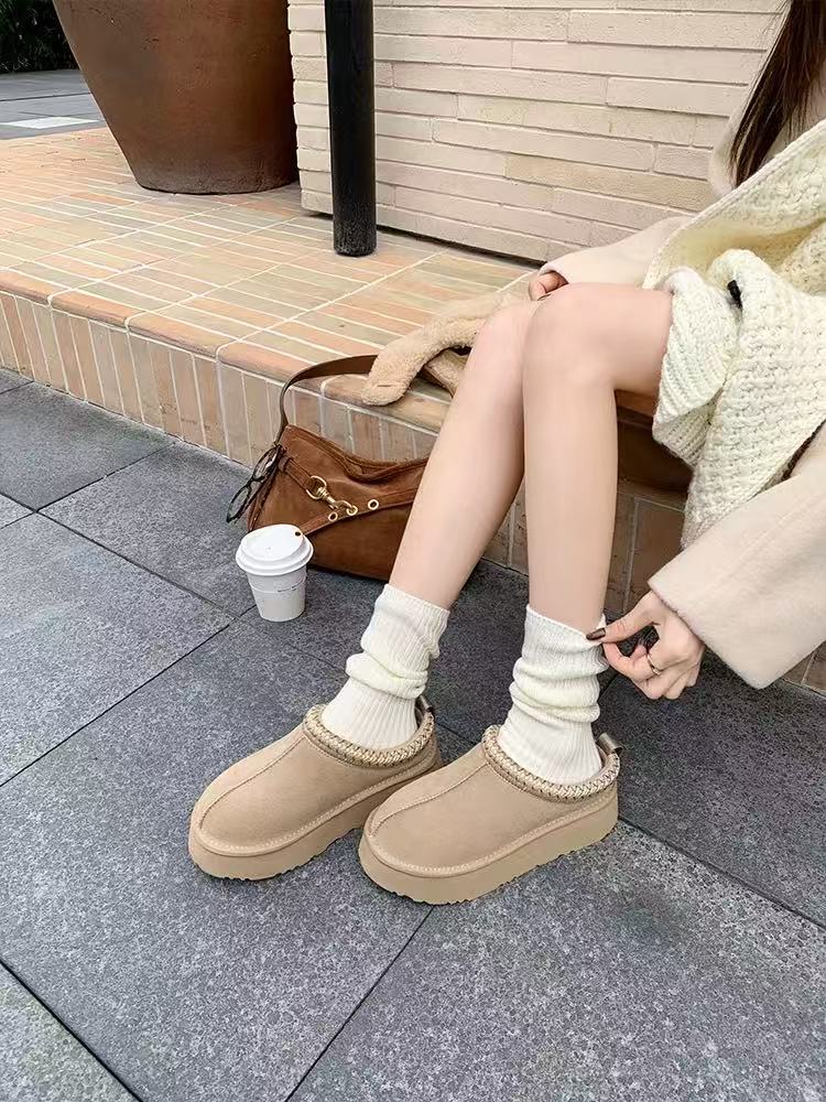 Zuecos con borreguito y suela gruesa SHEII