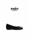 Bailarinas negras con adorno joya SHEII