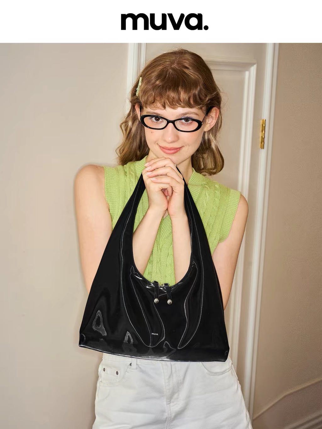 Bolso Hobo de Hombro con Doble Cremallera MUVA