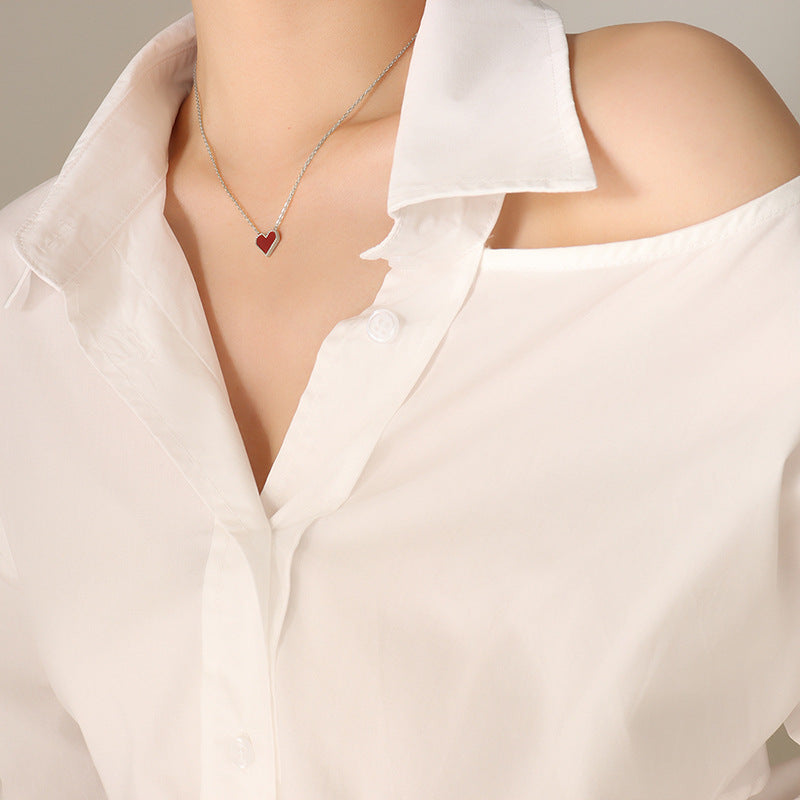 Collar con colgante de corazón rojo FP