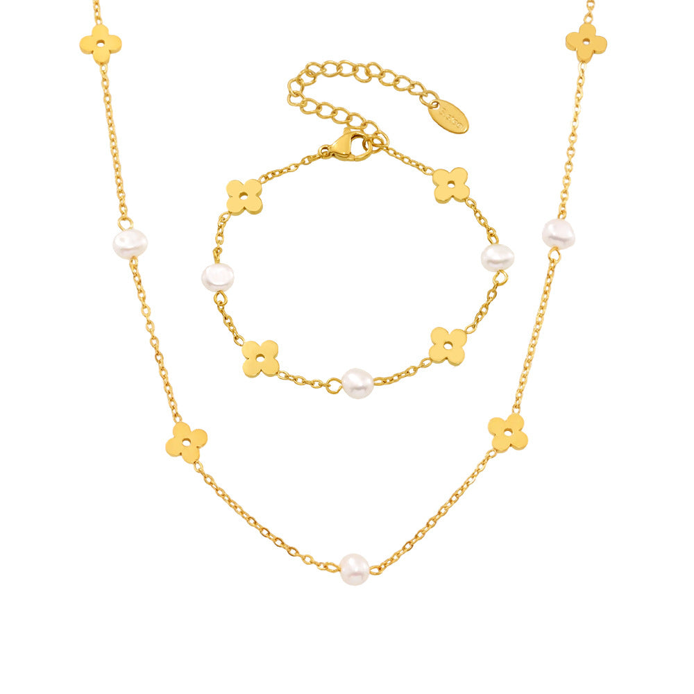 Conjunto de flores y perlas FP