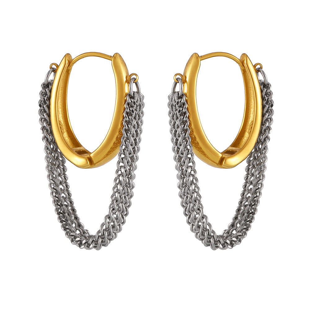 Pendientes aro con cadenas FP