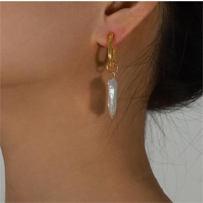 Pendientes con colgante perla FP